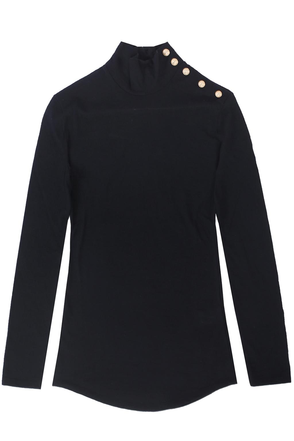 Balmain Turtleneck sweater with metal buttons | Women's Clothing